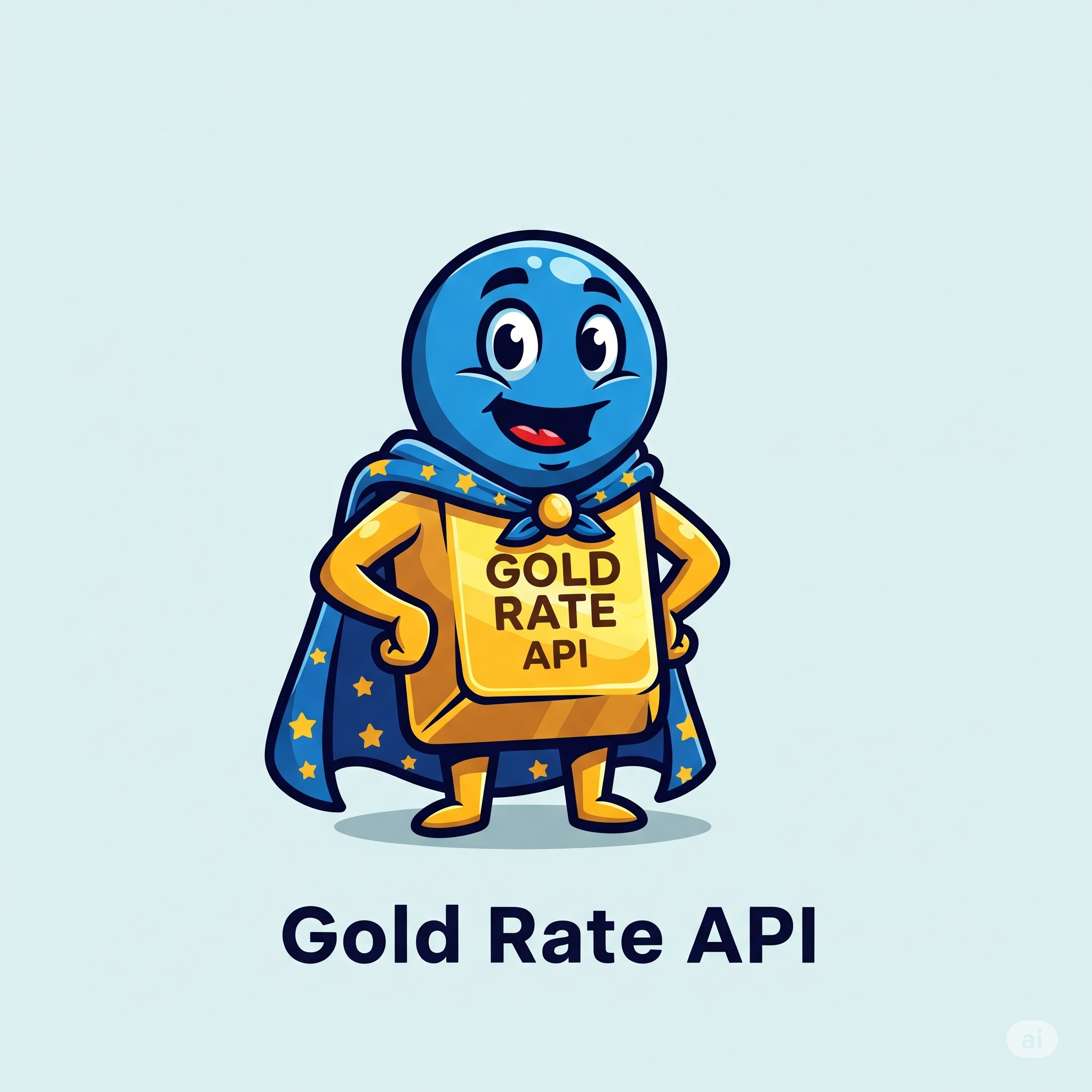 Gold Rate API Character - Friendly Gold Bullion Robot